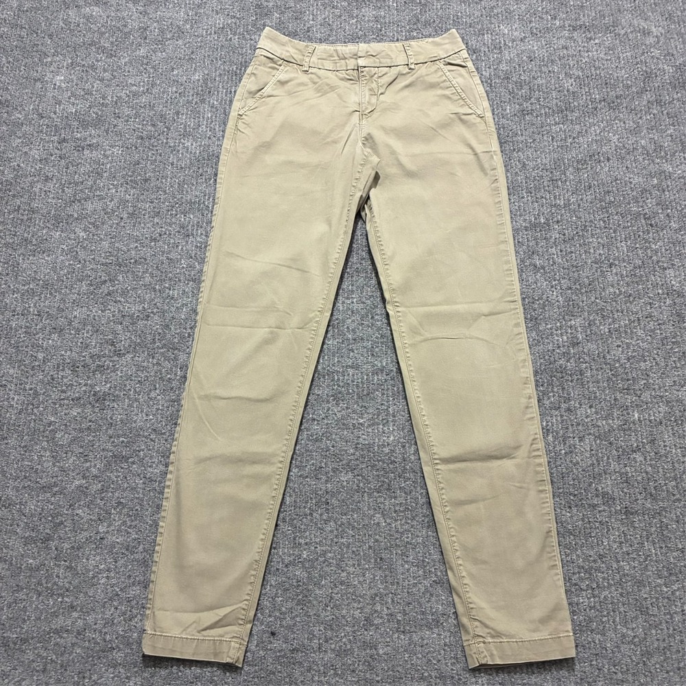 H&M L.O.G.G. Womens Chino Pants Size 2 Beige Straight‎ Leg Casual Low Rise